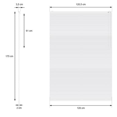 ECD Germany Alumiinikaihtimet 120 x 175 cm - Valkoinen - alumiinilamelleja -