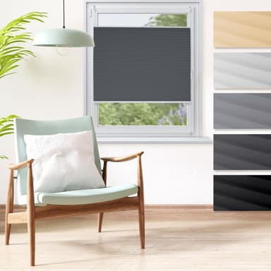 ECD Germany laskostetut kaihtimet Klemmfix ilman porausta 90x200 cm tummanharmaa