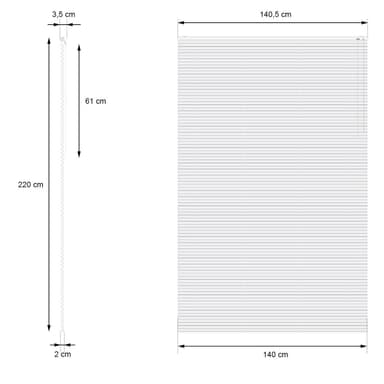 ECD Germany Alumiinikaihtimet 140 x 220 cm - Valkoinen - alumiinilamelleja -