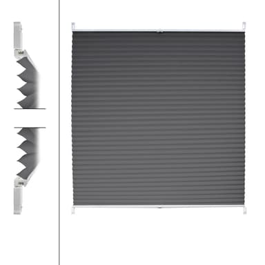 ECD Germany laskostetut kaihtimet Klemmfix ilman porausta 90x200 cm tummanharmaa