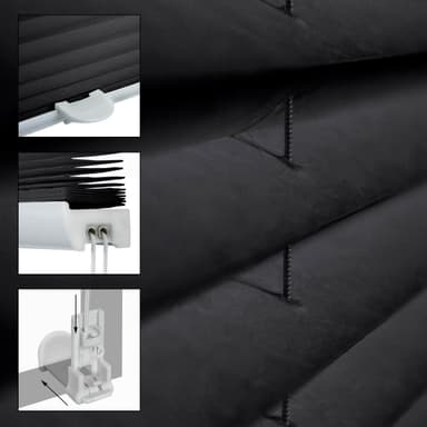 ECD Germany laskostettu kaihdin Klemmfix ilman porausta 65x200 cm musta