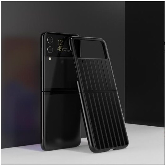 Samsung Galaxy Z Flip 3 -kotelo Ylös taitettava ja taitettava musta
