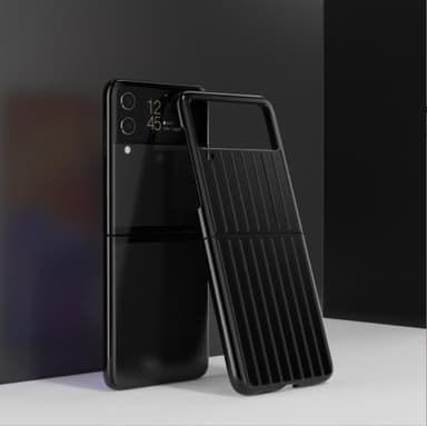 Samsung Galaxy Z Flip 3 -kotelo Ylös taitettava ja taitettava musta