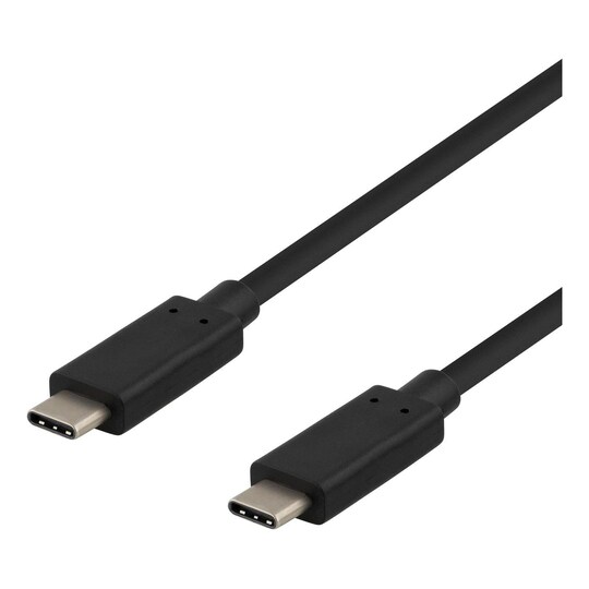 DELTACO USB-C-kaapeli, 0,5m, USB 3.1 Gen 2, 10 Gbps, 60W, musta