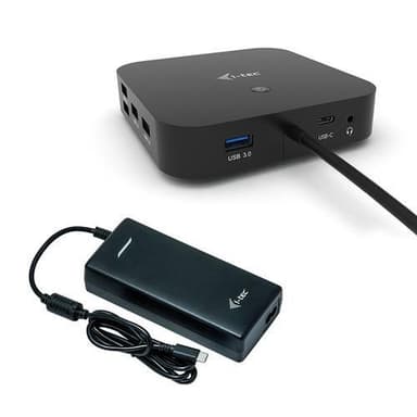 i-tec C31DUALDPDOCKPD100W, Langallinen, USB 3.2 Gen 1 (3.1 Gen 1) Type-C, 100 W,