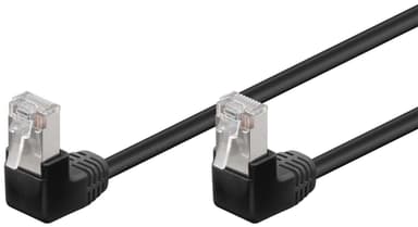 Goobay CAT 5e patchable 2x 90° kulmassa, F/UTP, musta