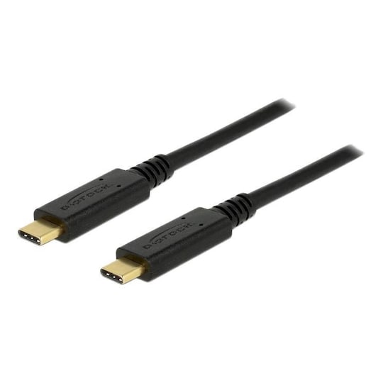 DeLOCK USB 3.1 Gen 1 USB-C-USB-C -kaapeli, 3A, E-merkki, 2 m, musta