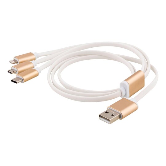 EPZI yleiskäytt. latauskaapeli, USB-C, Lightning, Micro USB, USB-A, 1m