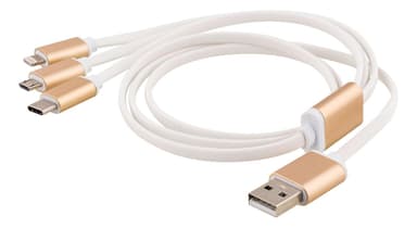 EPZI yleiskäytt. latauskaapeli, USB-C, Lightning, Micro USB, USB-A, 1m