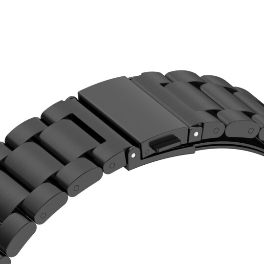 Kellon ranneke 22 mm Huawei Watch GT / Magic / TicWatch Pro ruostumaton teräs Musta