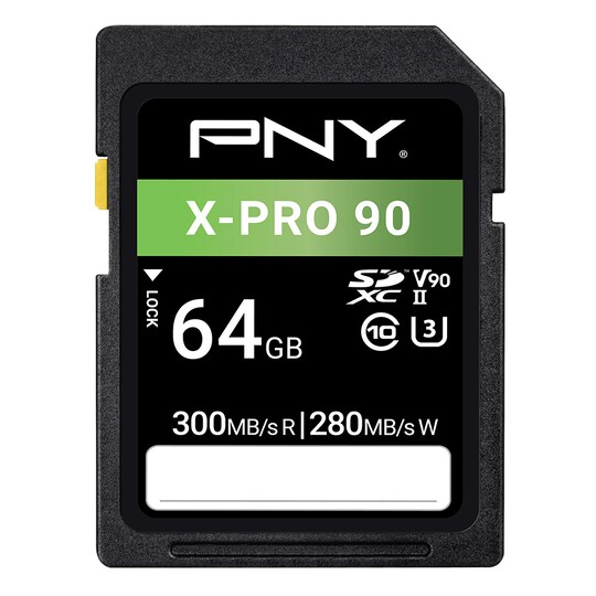 PNY 64GB X-PRO 90 Class 10 U3 V90 UHS-II SD Flash Memory Card