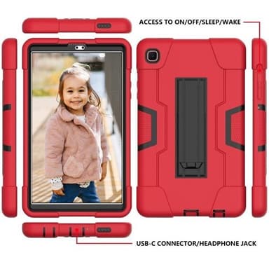 Shockproof Kotelo telineellä Samsung Galaxy Tab A7 10.4 (2020) Punainen/Musta