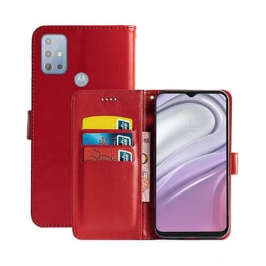 Lompakkokotelo 3-kortti Motorola Moto G20  - punainen