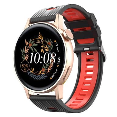 Twin RIB Rannekoru Huawei Watch GT3 (42mm) - Musta/punainen
