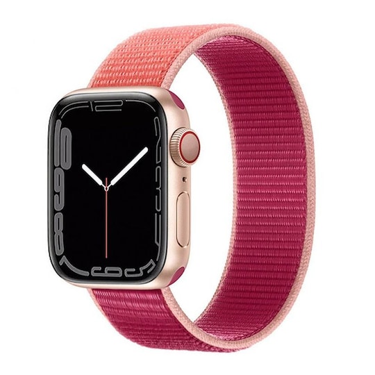 Nylonrannekoru Apple Watch 7 (45 mm) -Pomegranate