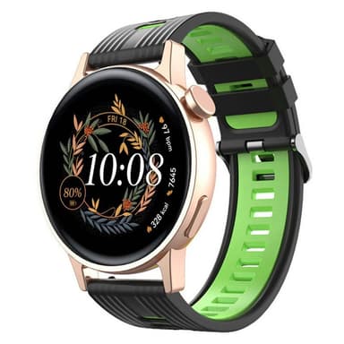 Twin RIB Rannekoru Huawei Watch GT3 (42mm) - Musta/kalkki