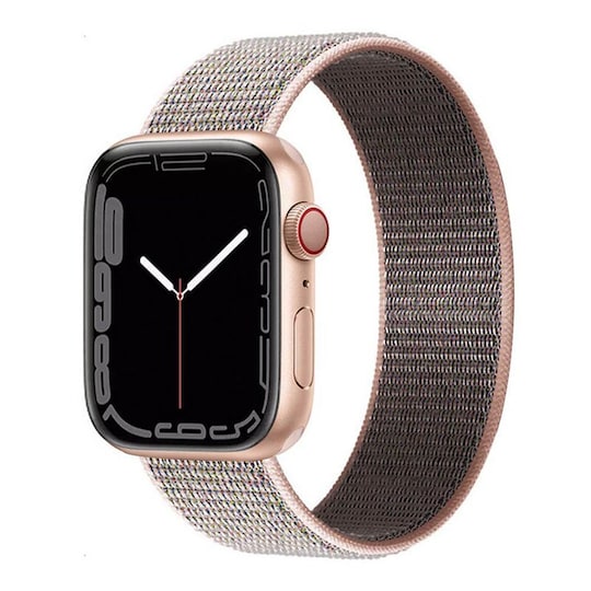 Nylonrannekoru Apple Watch 7 (41mm) -Pinksand