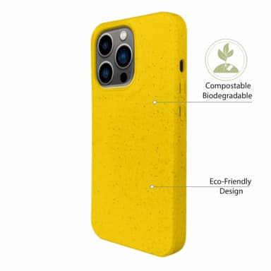 Ympäristöystävällinen Aitoa nahkaa iPhone 13 Pro Kotelo - Yellow