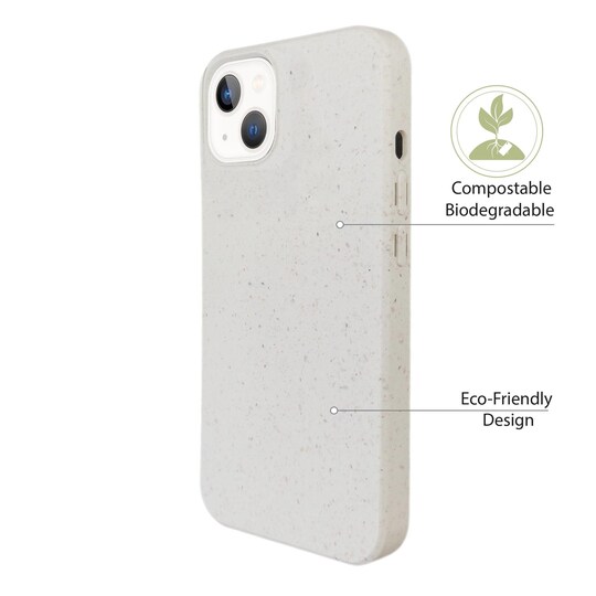 Ympäristöystävällinen Aitoa nahkaa iPhone 13 Kotelo - White