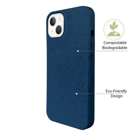 Ympäristöystävällinen Aitoa nahkaa iPhone 13 Kotelo - Navy Blue