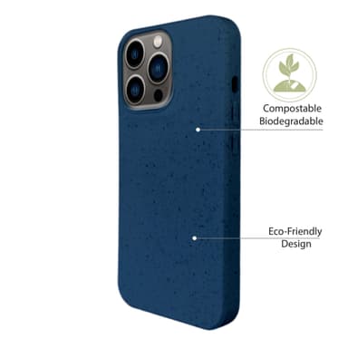 Ympäristöystävällinen Aitoa nahkaa iPhone 13 Pro Kotelo - Navy Blue