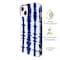 Ympäristöystävällinen painettu iPhone 13 Kotelo - Striped Blue Tie Dye