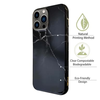 Ympäristöystävällinen painettu iPhone 13 Pro Kotelo - Black Marble