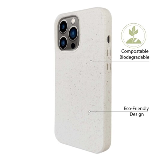 Ympäristöystävällinen Aitoa nahkaa iPhone 13 Pro Kotelo - White