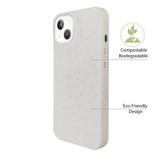 Ympäristöystävällinen Aitoa nahkaa iPhone 13 mini Kotelo - White