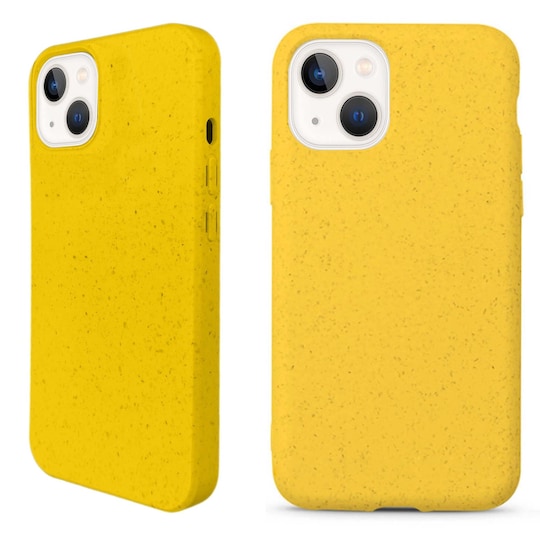 Ympäristöystävällinen Aitoa nahkaa iPhone 13 Kotelo - Yellow
