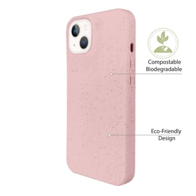 Ympäristöystävällinen Aitoa nahkaa iPhone 13 Kotelo - Pink