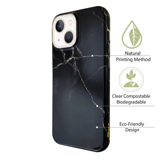 Ympäristöystävällinen painettu iPhone 13 Kotelo - Black Marble