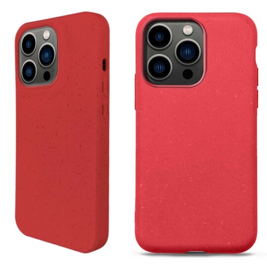 Ympäristöystävällinen Aitoa nahkaa iPhone 13 Pro Kotelo - Red