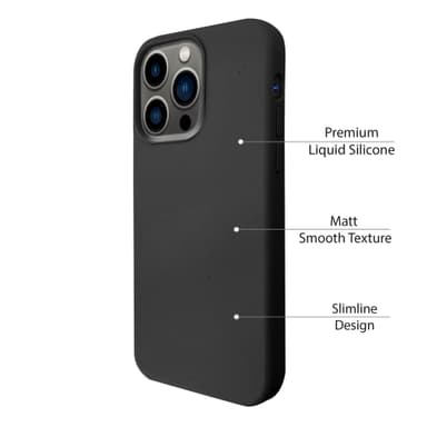 iPhone 13 Pro Nestemäinen silikoni Kotelo- Black