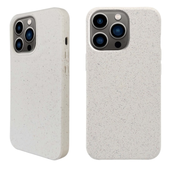 Ympäristöystävällinen Aitoa nahkaa iPhone 13 Pro Max Kotelo - White