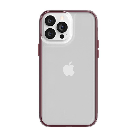 Ympäristöystävällinen Aitoa nahkaa iPhone 13 Pro Max Kotelo - Clear/Red