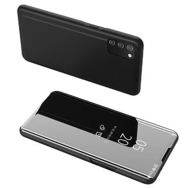 SKALO Samsung A02s / A03s Clear View Mirror Lompakko - Musta