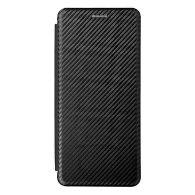 SKALO Moto G60S Carbon Fiber Lompakkokotelo - Musta