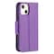 SKALO iPhone 13 Mini Premium Litchi Lompakkokotelo - Violetti