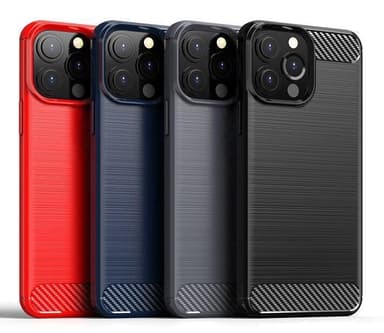 SKALO iPhone 13 Pro Max Armor Carbon Iskunkestävä TPU suojakuori - Harmaa
