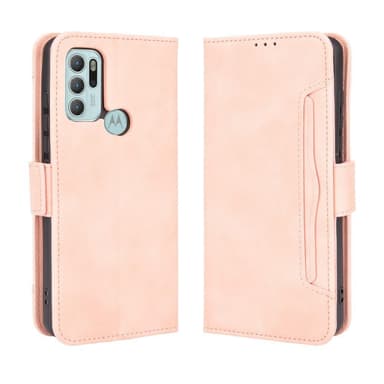 SKALO Moto G60S 6-lokeroa Lompakkokotelo - Pinkki
