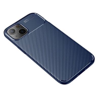 SKALO iPhone 13 Carbon Fiber TPU-suojakuori - Sininen
