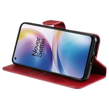 SKALO OnePlus Nord 2 Classic Lompakkokotelo - Punainen