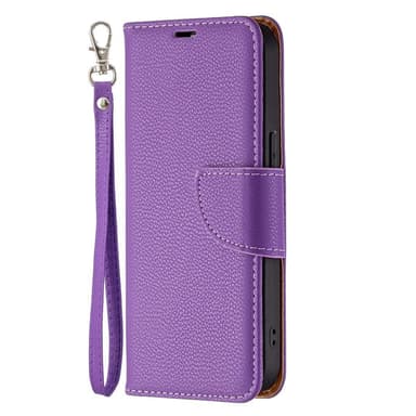 SKALO iPhone 13 Pro Premium Litchi Lompakkokotelo - Violetti