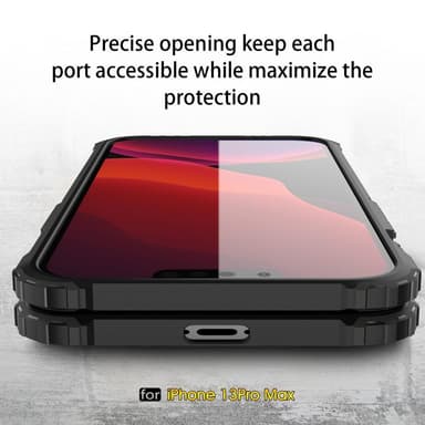 SKALO iPhone 13 Pro Max Shockproof Armor Suojakuori - Musta