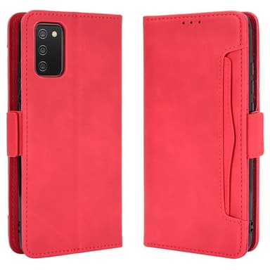 SKALO Samsung A02s / A03s 6-lokeroa Lompakkokotelo - Punainen
