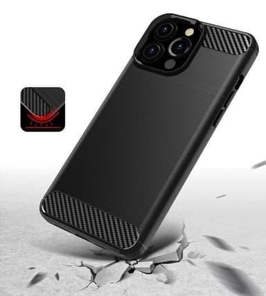 SKALO iPhone 13 Pro Max Armor Carbon Iskunkestävä TPU suojakuori - Harmaa
