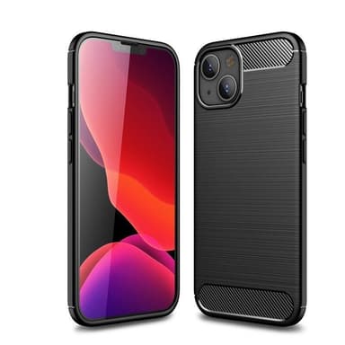 SKALO iPhone 13 Mini Armor Carbon Iskunkestävä TPU suojakuori - Musta
