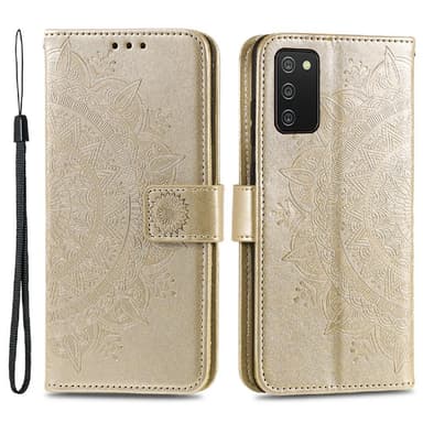 SKALO Samsung A02s / A03s Mandala lompakkokotelo - Kulta
