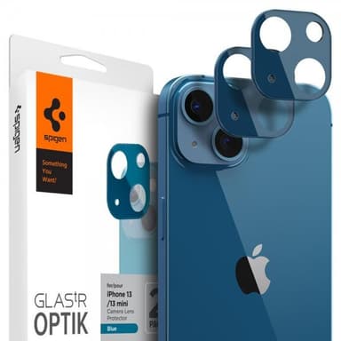 Spigen iPhone 13/iPhone 13 Mini Kameran linssinsuojus Glas.tR Optik 2-Pakkaus Sininen